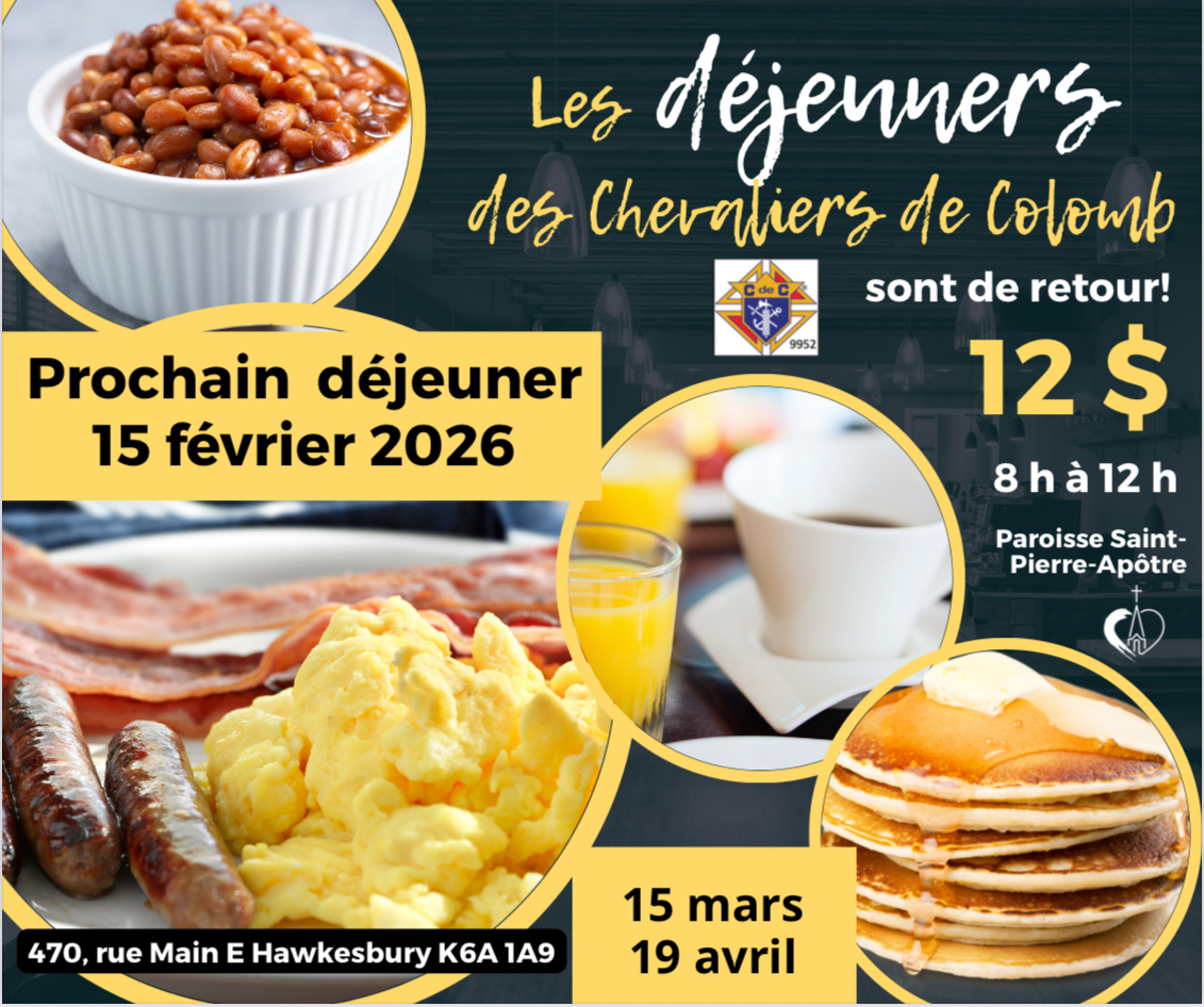 Déjeuners des Chevaliers de Colomb!